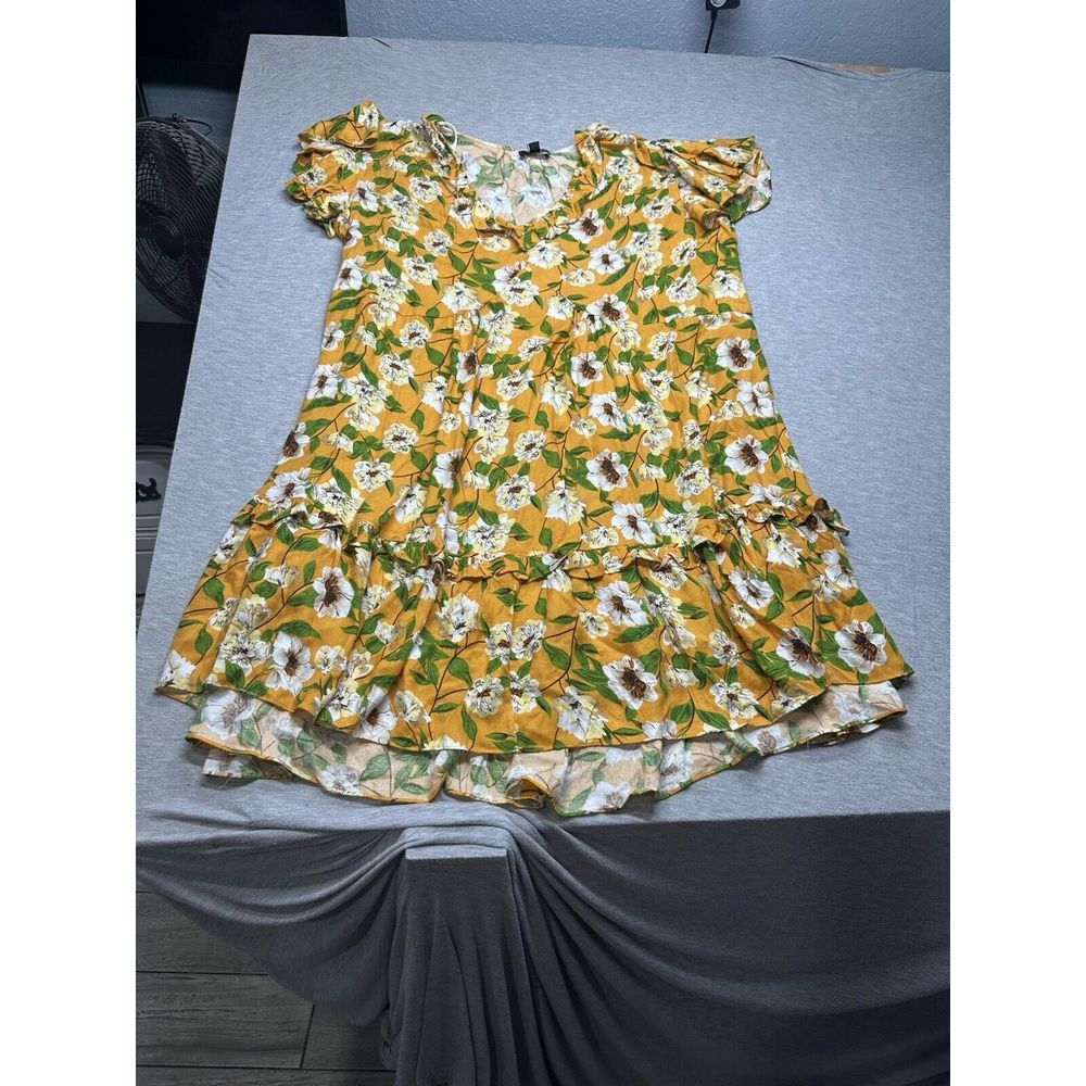 Gigio Yellow Floral Babydoll Dress‎ Size M Spring/Summer